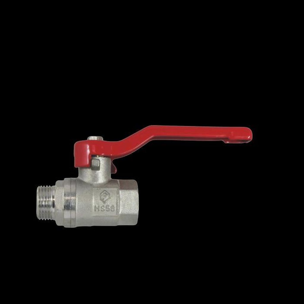 AquaCraft Kugelhahn aus Messing 1001000139 m. Hebelgriff (rund) rot, AGxIG1", DIN 50930-6