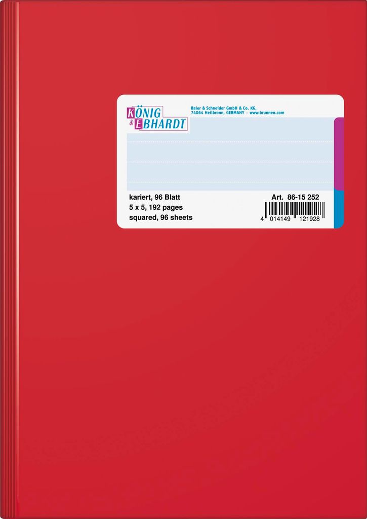 König & Ebhardt Geschäftsbuch 8615252 DIN A5 kar. 96Bl. rt