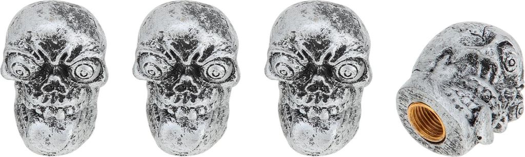 Reifenventilkappen Staubschutz 7x22mm Reifenventil Staubschutzabdeckungen Harz Kupfer Silberton 4 Stück