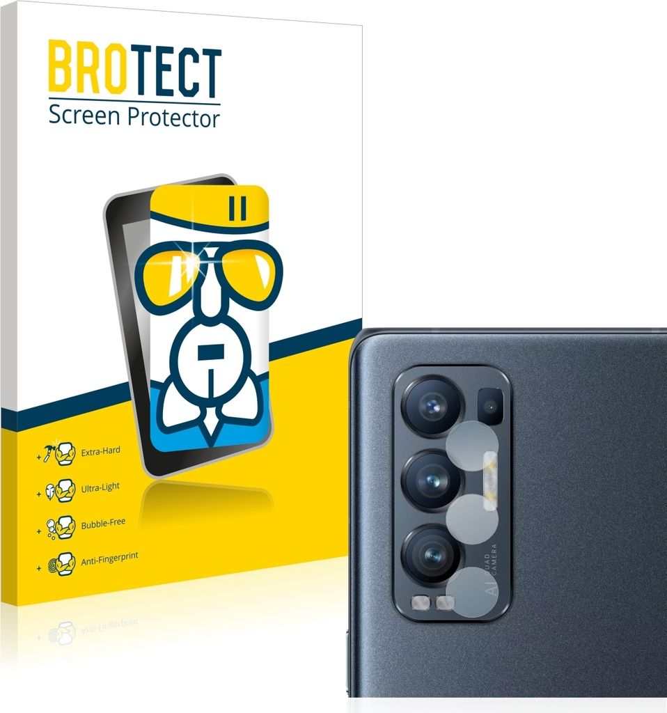 BROTECT Schutzglas für Oppo Find X3 Neo (NUR Kameraschutz) Schutzfolie Panzer Folie Glas Display Schutz klar