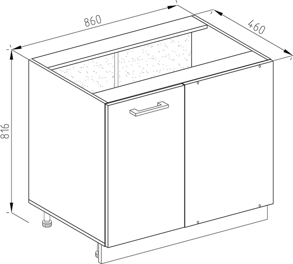 Vicco Armadio universale ad angolo R-Line, 86 cm con anta, senza piano di lavoro, Antracite lucido/Bianco - 3