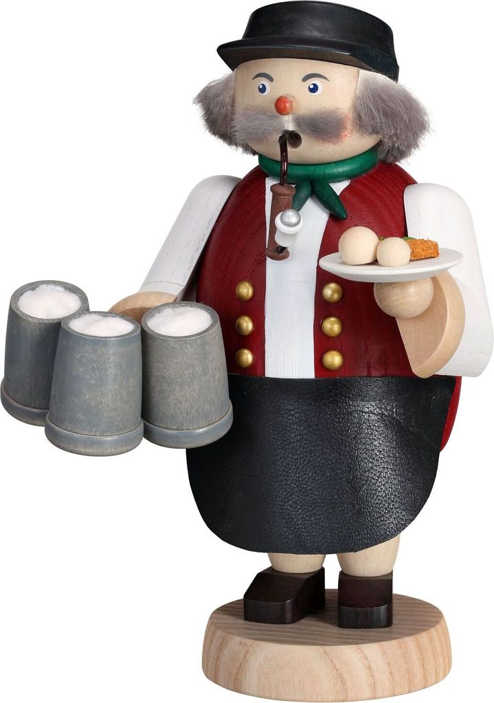 Seiffener Volkskunst Räuchermännchen - Größe ca. 18cm, für Räucherkerzen Größe M (Standard) - 12669