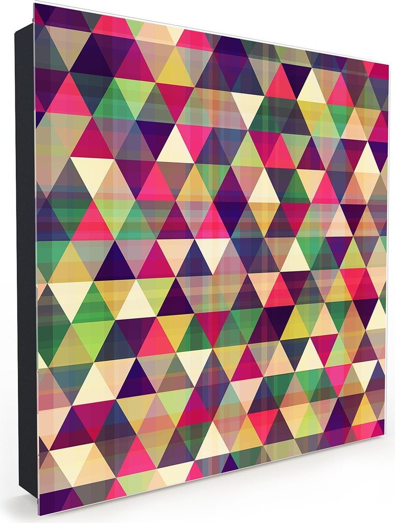 Nachbildung-Schlüsselkasten, Magnetpinnwand und Memoboard mit Glasfront Motiv Dreieckiges Muster