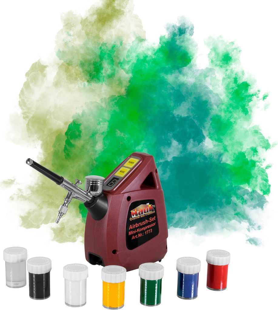 Mauk Airbrush Set Mini Double Action inkl. Tragetasche und Zubehör