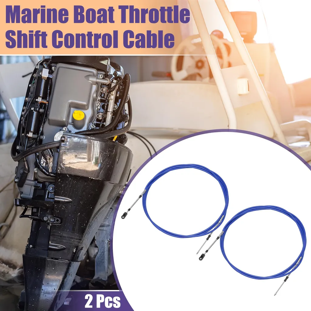 Câble Marin 33C Bleu 500cm Haute Résistance pour Moteur de Bateau - 2x