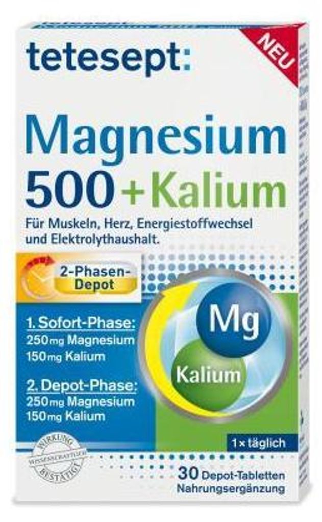 Tetesept Magnesium 500+Kalium Tabletten 30 St