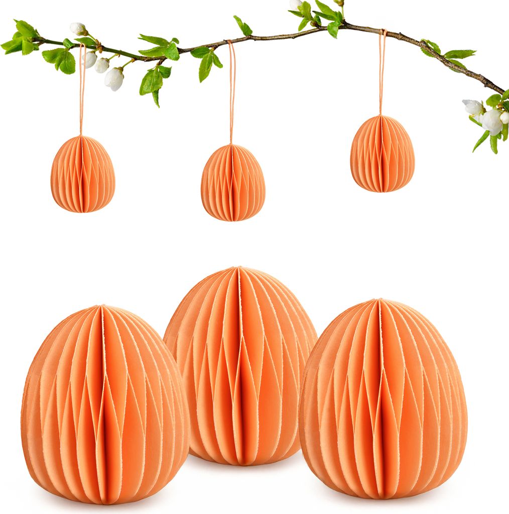 Osterdeko Ostereier zum Aufhängen orange 6er Set Dekohänger