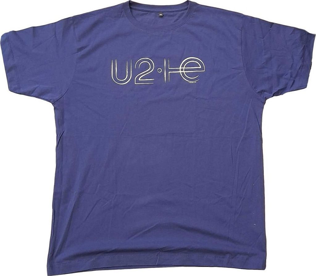 U2 - "I+E 2015 Tour Dates" T-Shirt für Herren/Damen Uni RO3360 (XXL) (Blau)