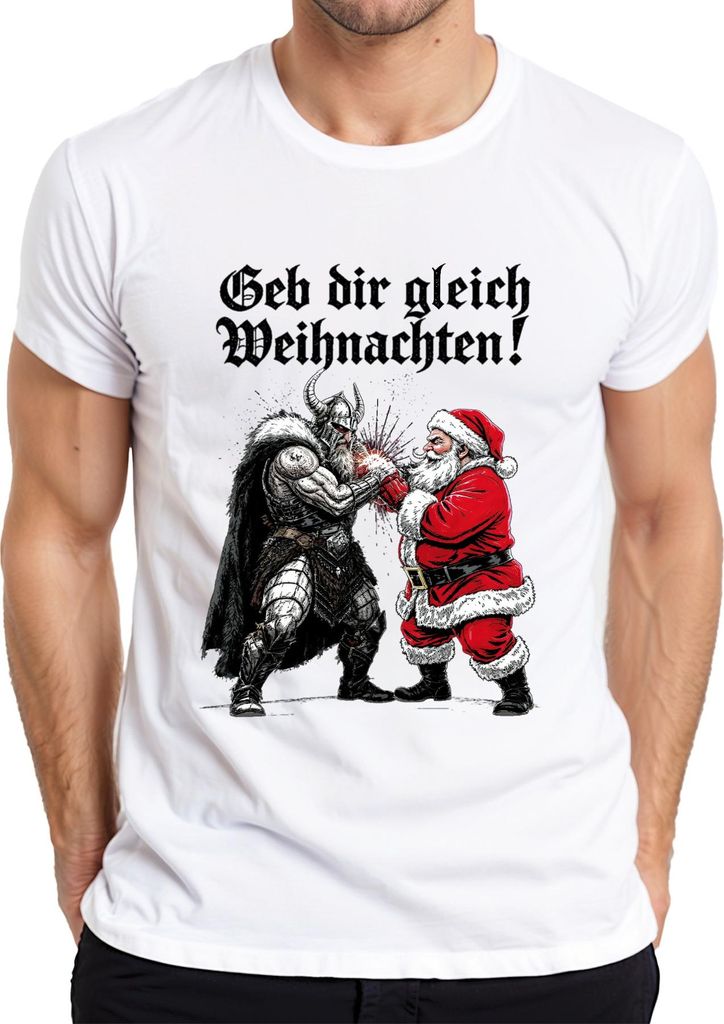 Geh dir gleich Weihnachten! Wikinger Nordisch Yulnacht Weihnachten Herren T-Shirt, Weiß, 3XL