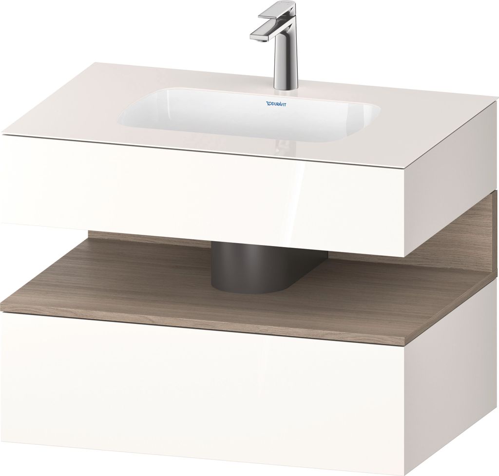 Duravit Qatego Einbauwaschtisch mit Konsolenwaschtischunterbau, 800x550x600mm, Nische Eiche Terra, QA4785035220010