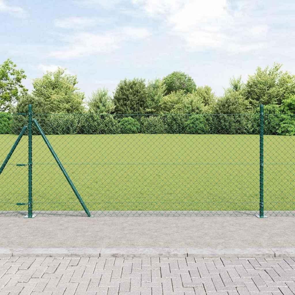 "SALE 2026"Zaunpfosten - elegantes Design - Sichtschutz/Windschutz fur Garten - Grün 1x25 m (60x60 mm Maschen) Stahl DE240118 - Metallzäune