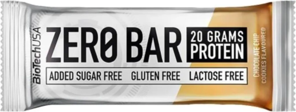 BioTechUSA Zero Bar 50g Chocolate Chip Cookies - Barre Protéinée Sans Sucre