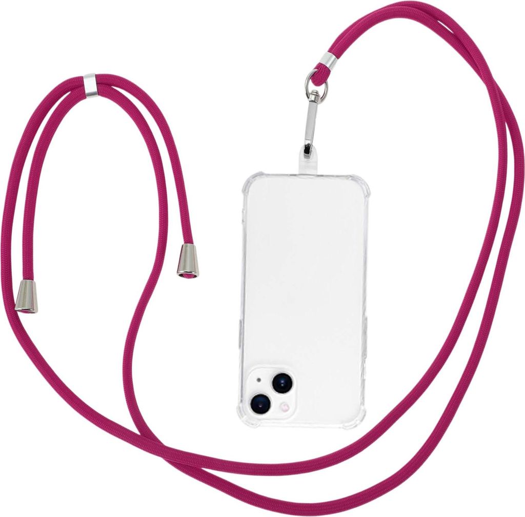 Universelle Handy-Kette, Verstellbare Handy-Schlaufe Mit Universal-Patch, Handy-Kette Für Standard-Smartphone-Hüllen, Tiefes Magenta