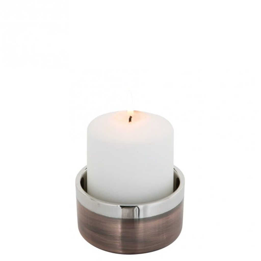 Fink Stumpenkerzenhalter Vito bronze Edelstahl Höhe 8 cm Produktbild 3