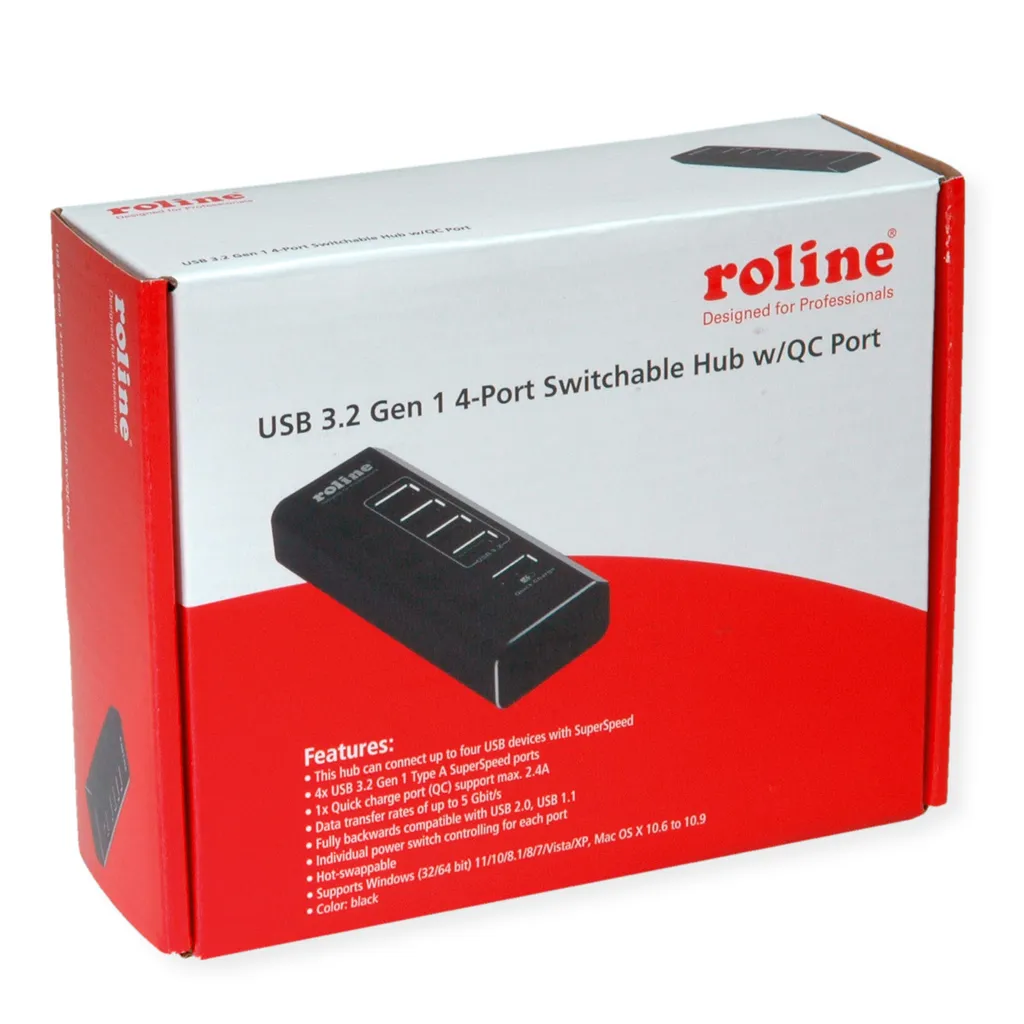 Hub USB 3.2 multiprise avec 5 ports et interrupteurs individuels ROLINE