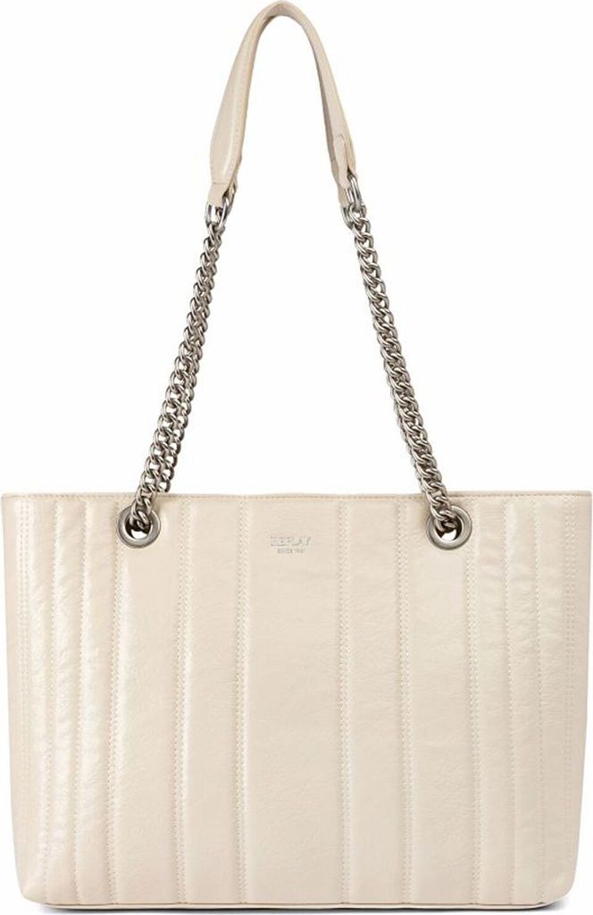 REPLAY Schultertasche Shopper Dirty White creme