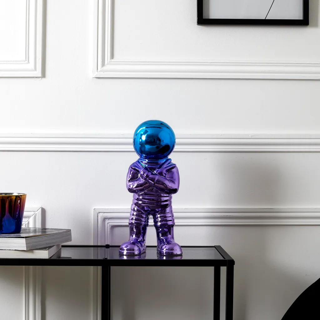 Astronaute Electroplate H33cm - Statuette Décorative Design Argentée - 8