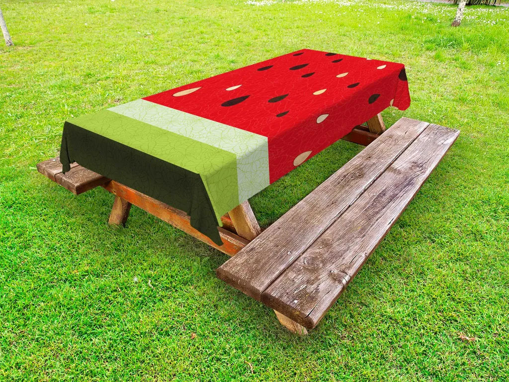 Nappe de jardin pour repas d'été - Motif pastèque frais 145 x 210 cm