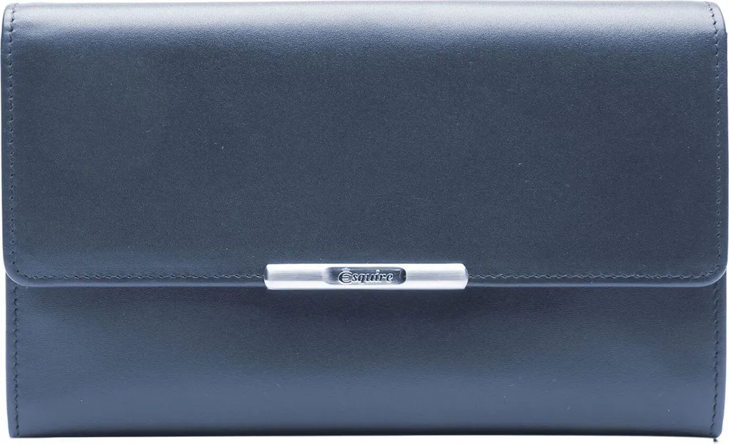 Esquire Portafoglio Blu Scuro Helena Lady Wallet RFID Pelle Nappa