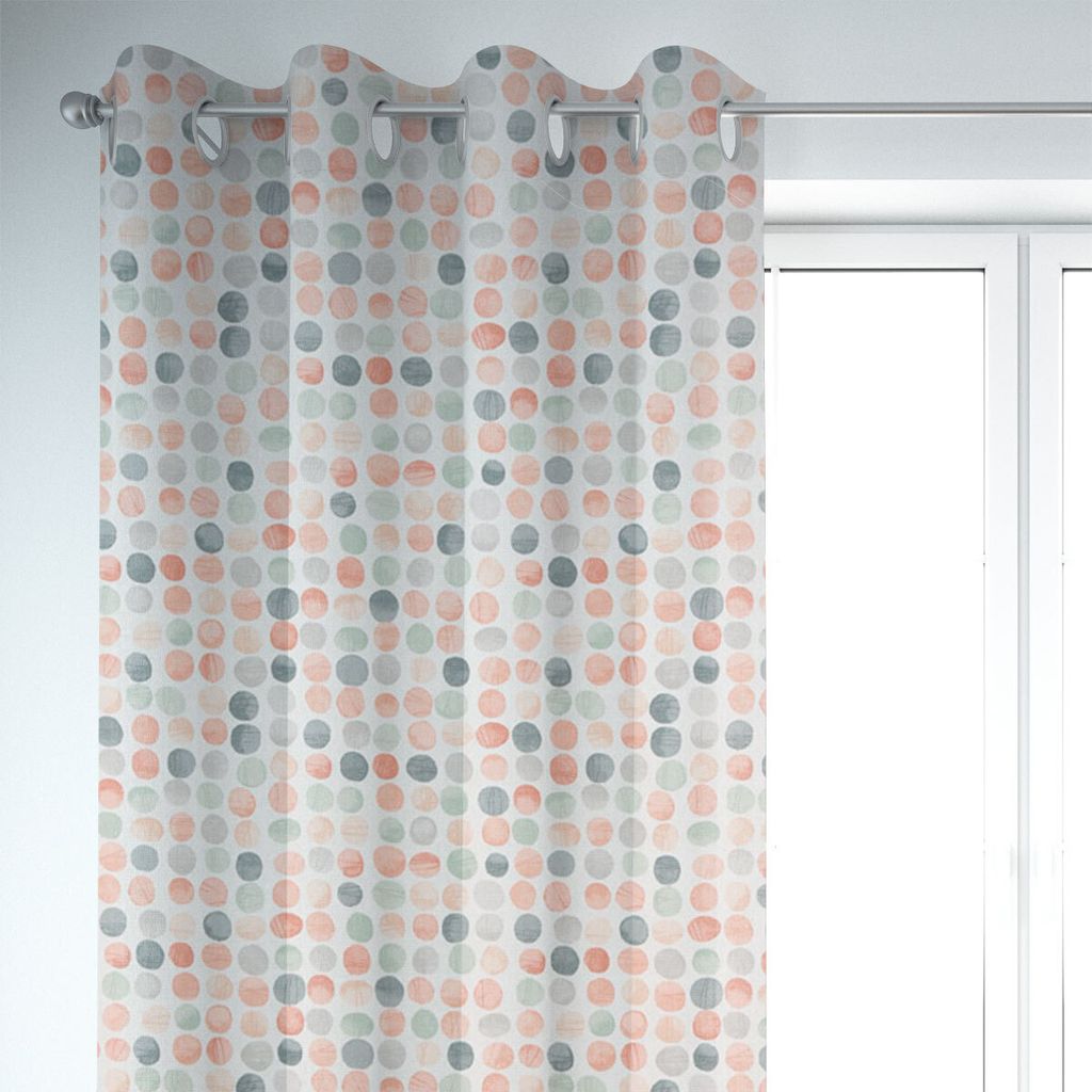 SCHÖNER LEBEN. Vorhang Panama Dolly Melba Punkte grün orange 245cm Aufhängung Ösen