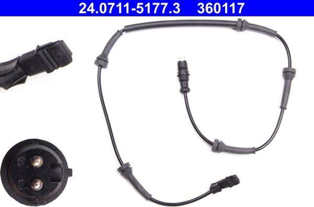 ATE 24.0711-5177.3 Raddrehzahlsensor OE 8200307447 kompatibel mit Megane