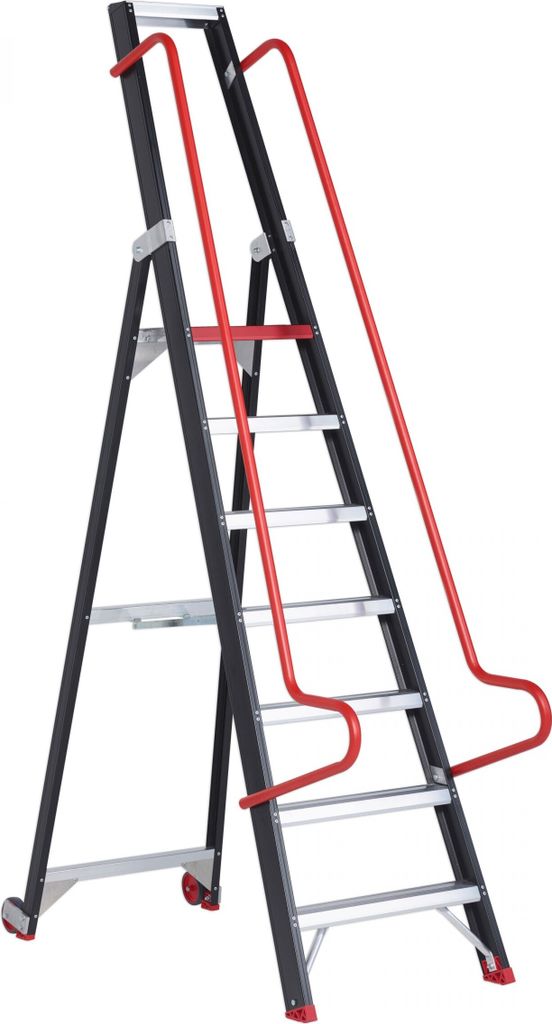 Altrex Taurus Stufenstehleiter mit Rollen TME 7 Stufen Produktbild 