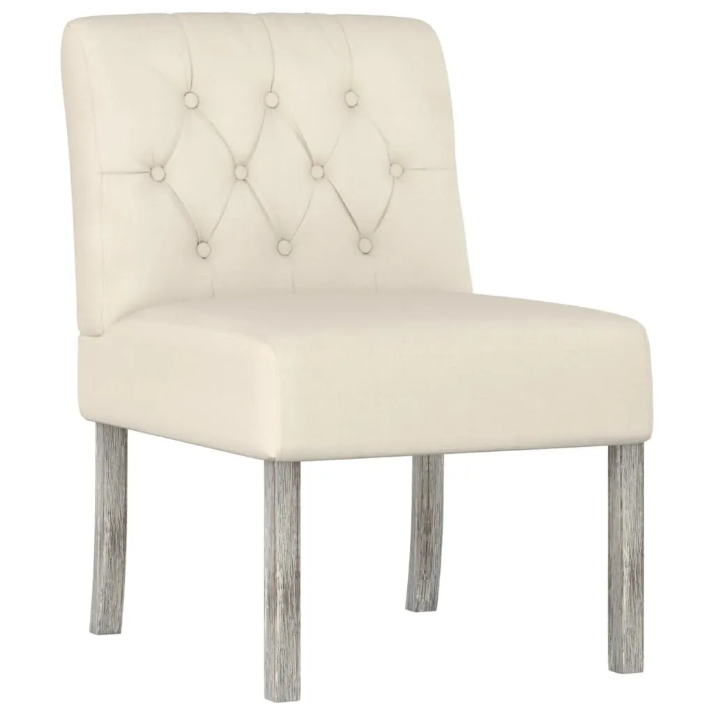 Fauteuil sans accoudoirs lin couture boutons : gain de place et confort