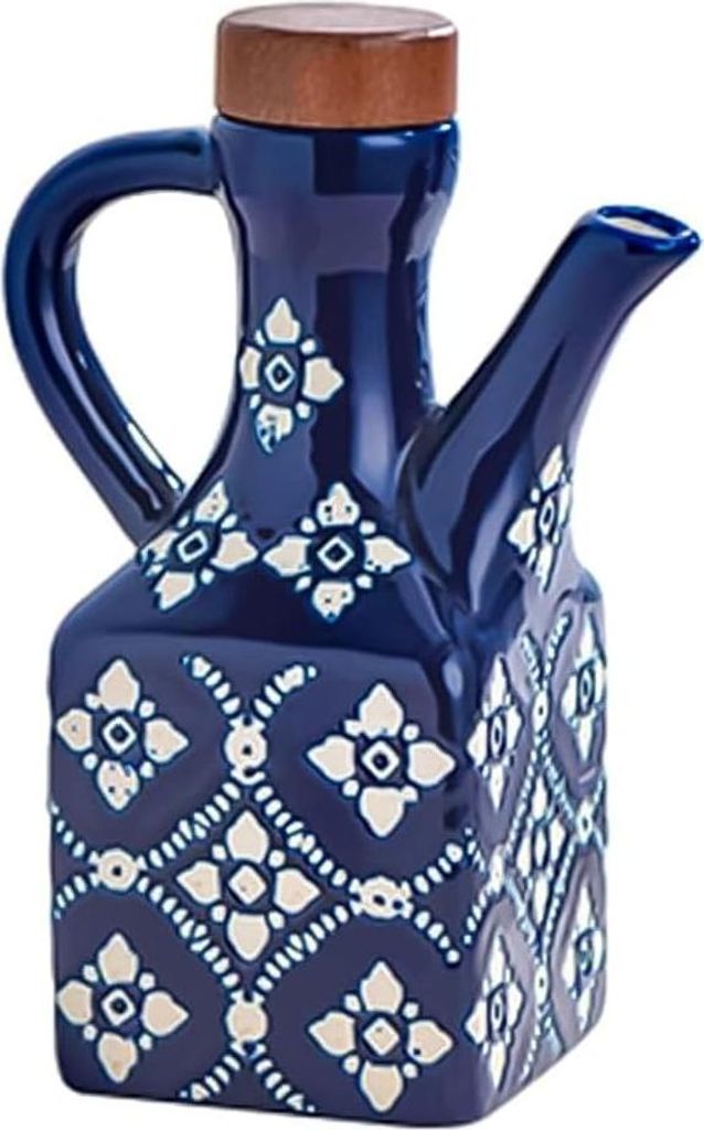 250ml Olivenölflasche mit Korkdeckel, Keramik Dispenser für Öl, Essig und Flüssigkeiten, UV-geschützt, Kein Leck