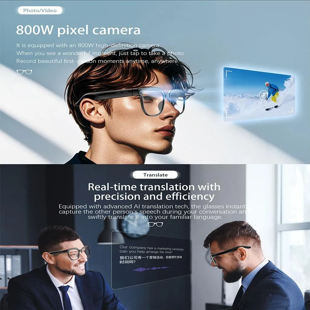 INF Lunettes de soleil caméra 8MP haute définition avec longue autonomie - 8