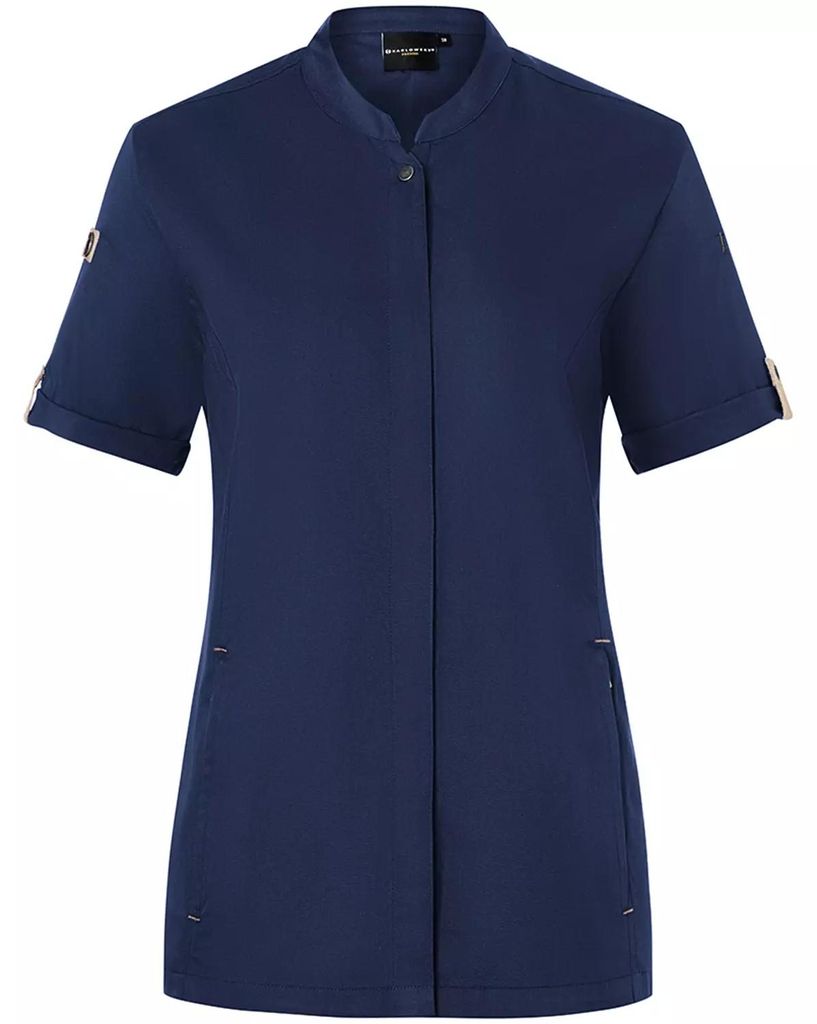 Karlowsky - "Green-Generation" Kochjacke für Damen kurzärmlig LT5662 (127 cm) (Stahlblau)