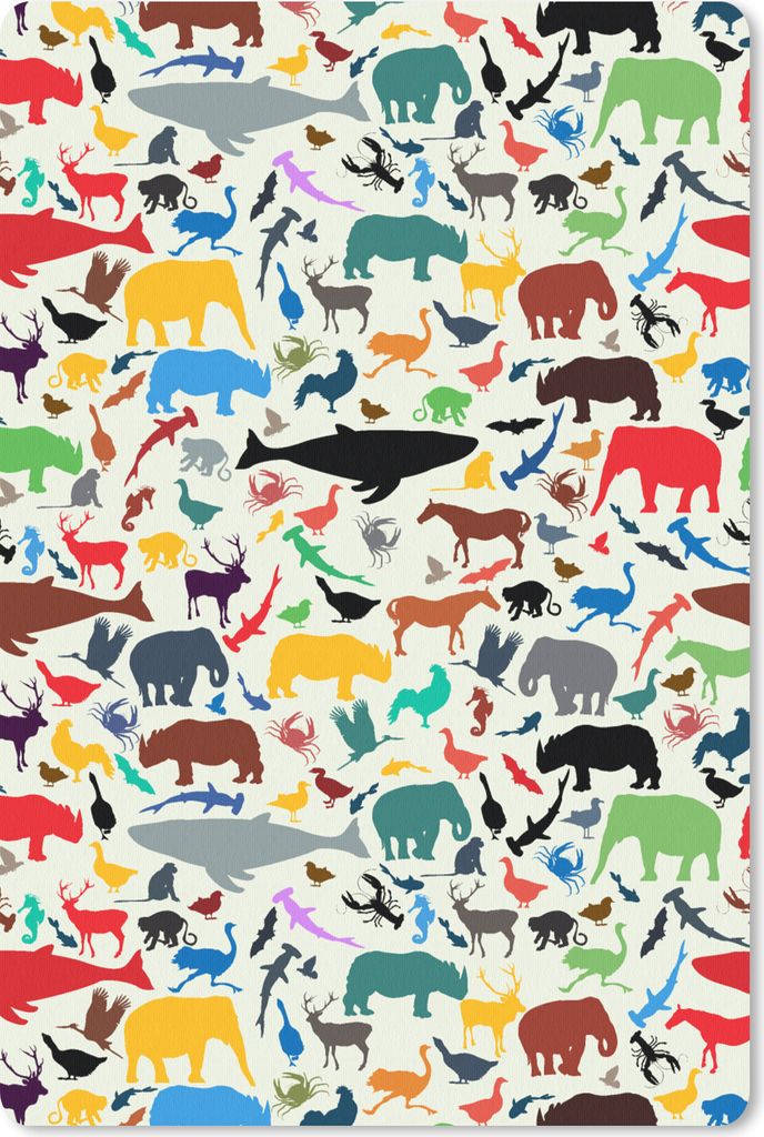 MuchoWow Mauspad Mousepad Regenbogen - Tiere - Muster - Kinder 18x27 cm - Mousepads - Maus Mat - Pad - Mausunterlage