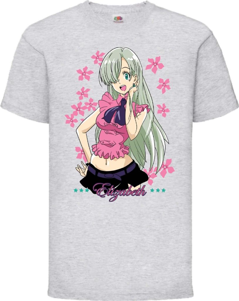 Kinder T-Shirt The Seven Anime Deadly Manga Sins Elizabeth Liones Elizabeth Liones, 12-13 Jahr - 152 / Grau
