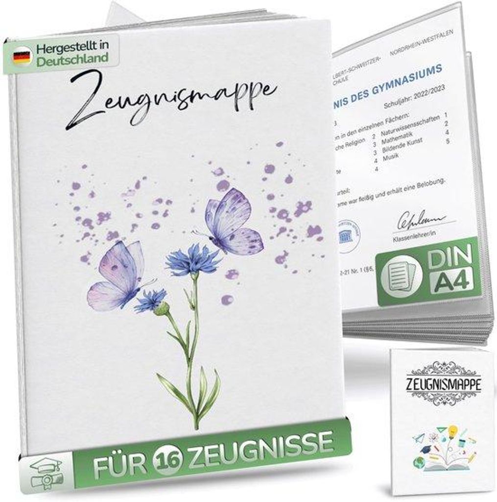 Dichte A4-rapportmap voor school en basisschool - inklusief extra dikke plastic vellen.