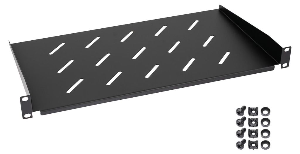Fachboden für Serverschrank 19 Zoll 1 HE HMF 65499 48.3 x 25 x 4.5 cm Schwarz