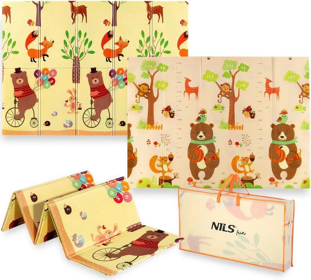 Aire de jeux pliable pour enfant motif forêt - Tapis XXL 190 x 150 cm