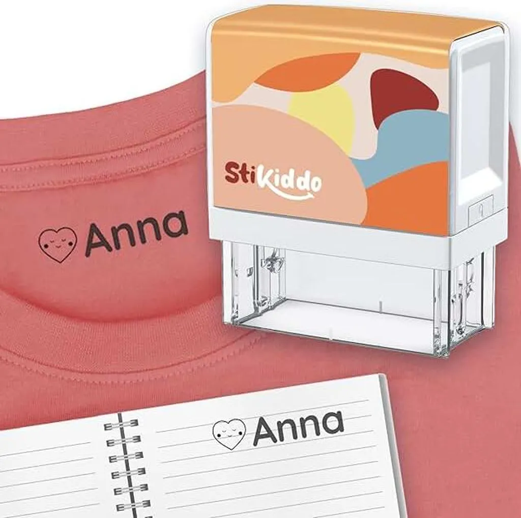 Timbri con nome per bambini - Per tessuti, abbigliamento e carta - Timbri personalizzati e lavabili in lavatrice per l'asilo e la scuola