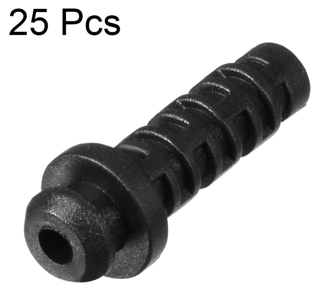 25 Stš¹ck 3 mm Innendurchmesser PVC Zugentlastungskabel Kofferraumschutz Elektrowerkzeugschlauch Schwarz