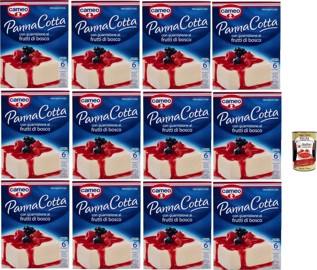 Cameo Mischung für Panna Cotta mit Beeren -Garnieren, leicht zubereitete Dessert, die Packung enthält die Form zum Kochen, 6 Portionen, 12x 107 g...