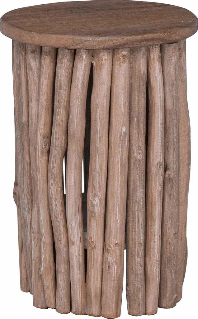 Hocker Natur 30 x 30 x 45 cm Massivholz Teak