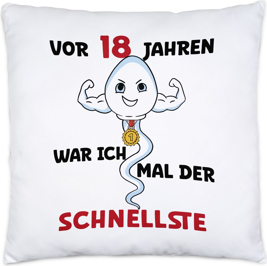 Vor 18 Jahren War Ich Mal Der Schnellste Kissen 18. Geburtstag Happy Birthday Geburtstagskind Geburtstagsparty