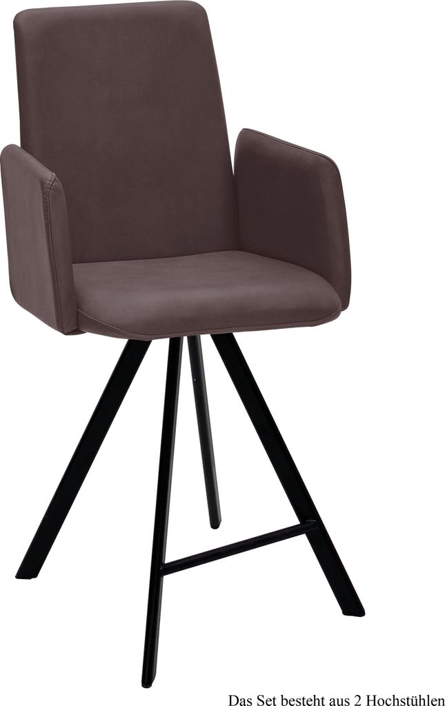 Thekenstuhl (2er-Set) Deerdre 52x109x60 Schwarz/Braun