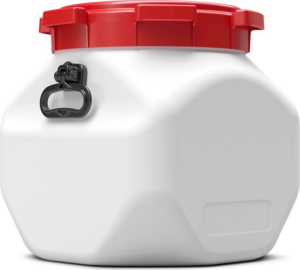 40 L Liter Curtec eckig, quadratisch Weithalsfass Schraubdeckel Drehdeckelfass weiß Kanu Bootsfass (40 CT ECK)