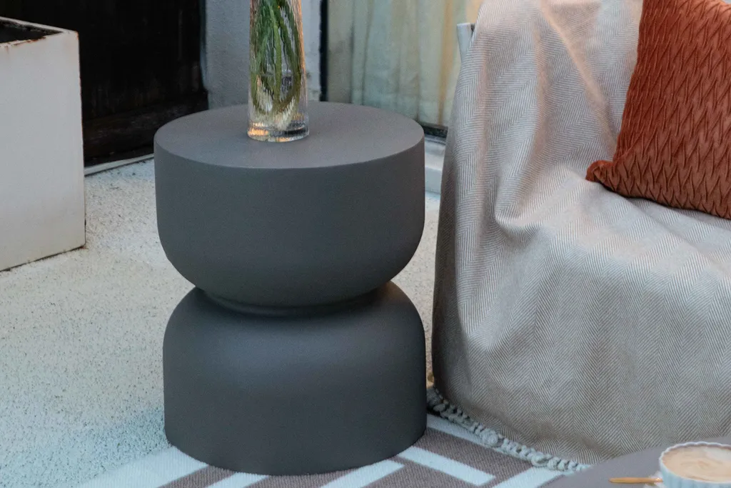 Table d'appoint en béton résistant aux intempéries CHRONOS durable grise