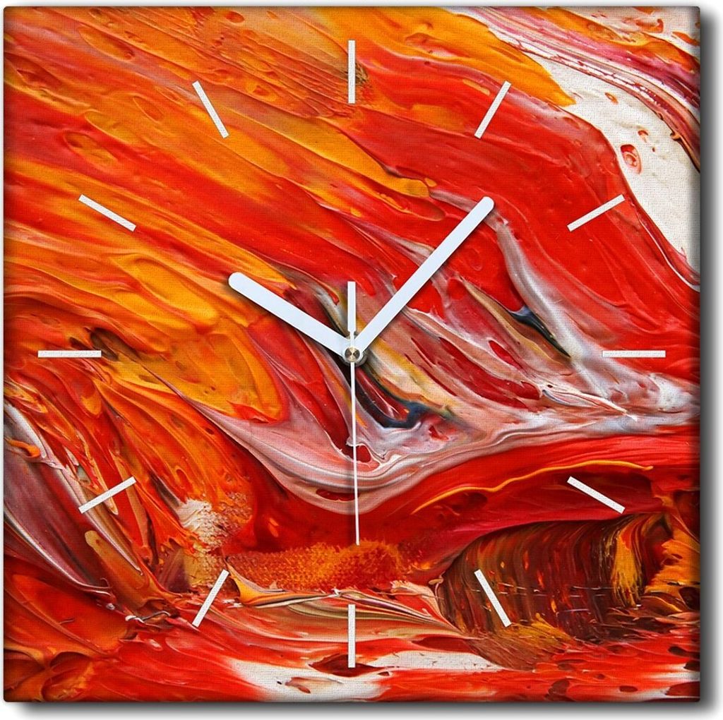 Coloray Uhr auf Leinwand 30x30 cm Wand Uhr Dekoration Wohnzimmer Segeltuch weiße Zeiger -Abstraktion Kunstkunst