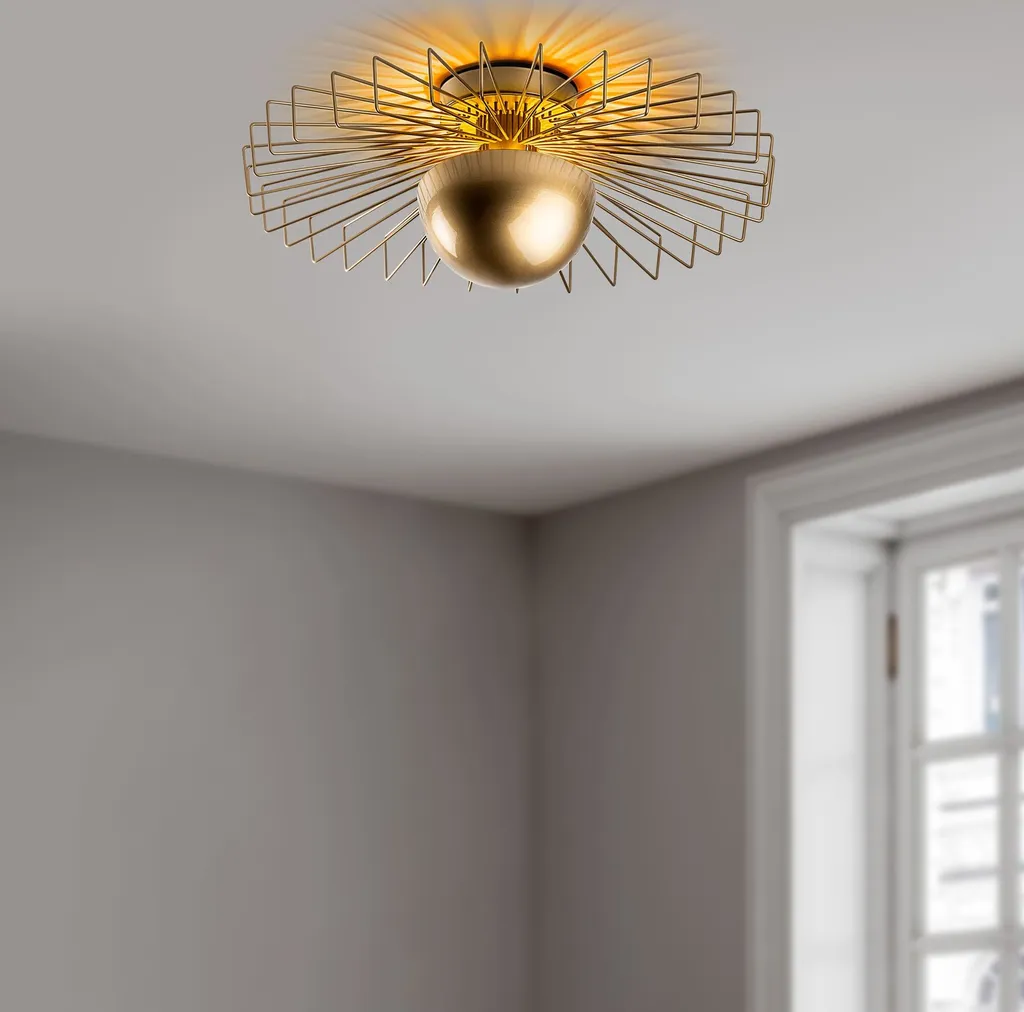 Lustre en Métal Doré Kaya 15226-L - Design Géométrique Or 60x60 cm