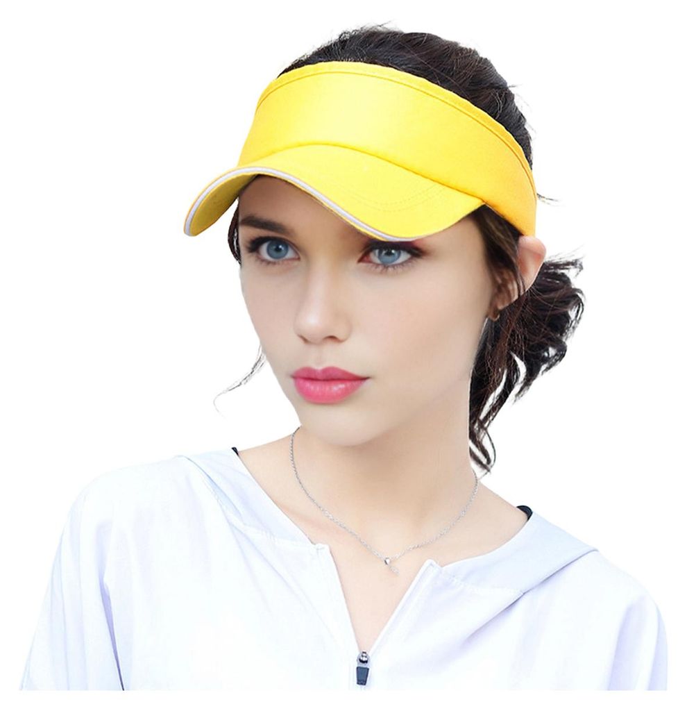 Sonnenhut mit offenem Oberteil, breiter Krempe, UV-Schutz, elastischer Sitz, verstellbarem Kopfband, Sporthut für Outdoor-Sportarten