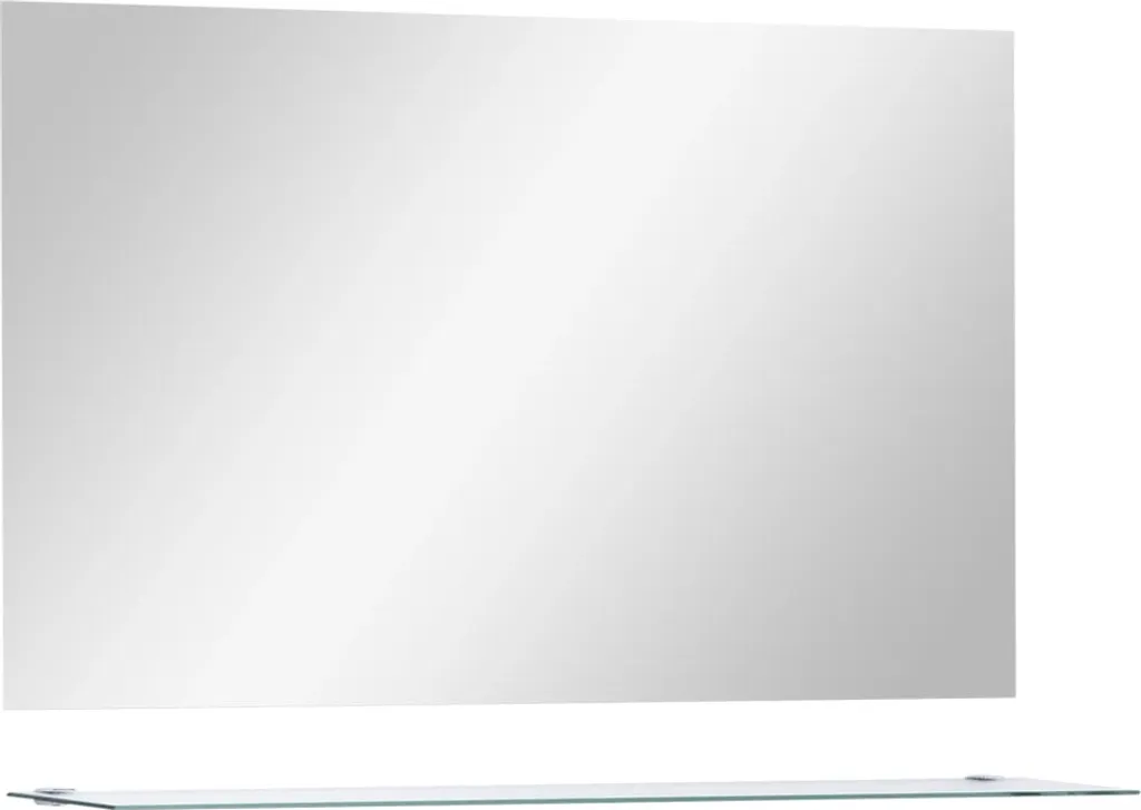 vidaXL Specchio Design 100x60 cm Vetro Temperato Mensola Elegante