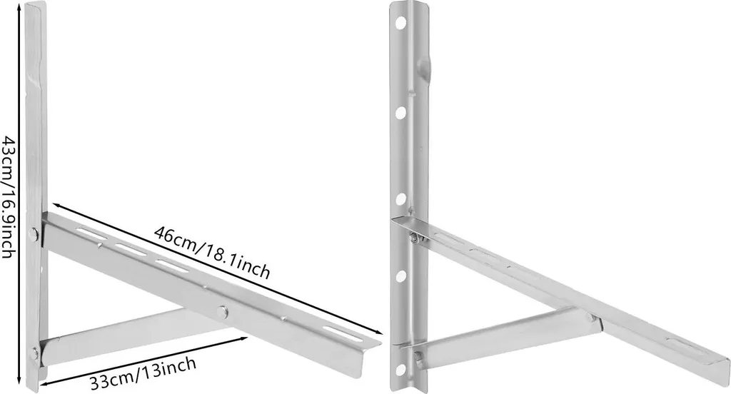 Support Mural Climatisation en Inox 201 - Console Double Max 200kg