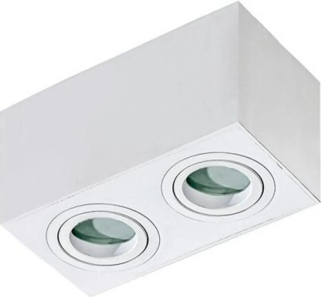 Plafonnier Double Spot Blanc Carré en Aluminium Azzardo AZ2823 Design