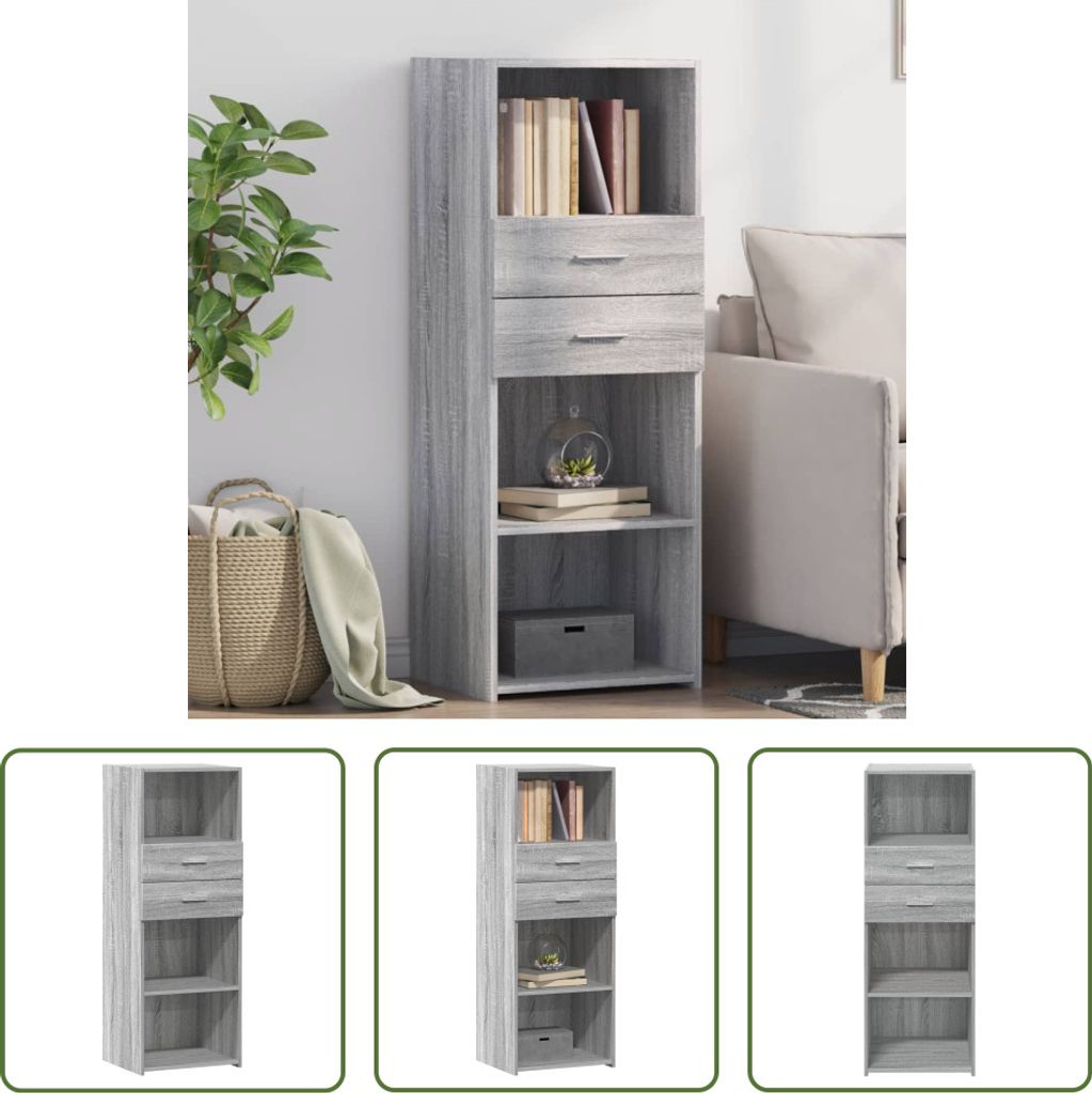 The Living Store Highboard Grau Sonoma 45x42,5x124 cm Holzwerkstoff